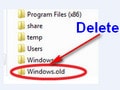 What should I do if I want to delete the Windows.old folder on drive C?